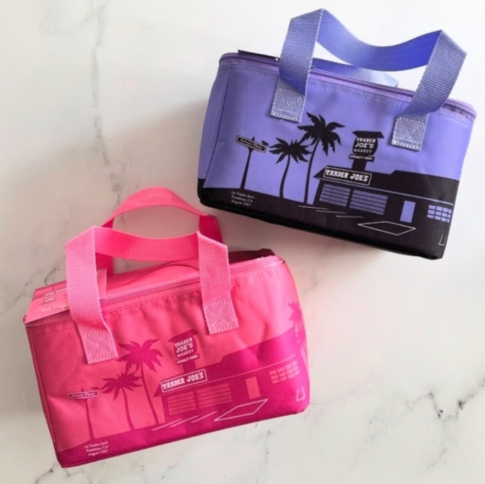Trader Joe's Insulated Mini Cooler Bag Valentine's Pink & Purple NWT
